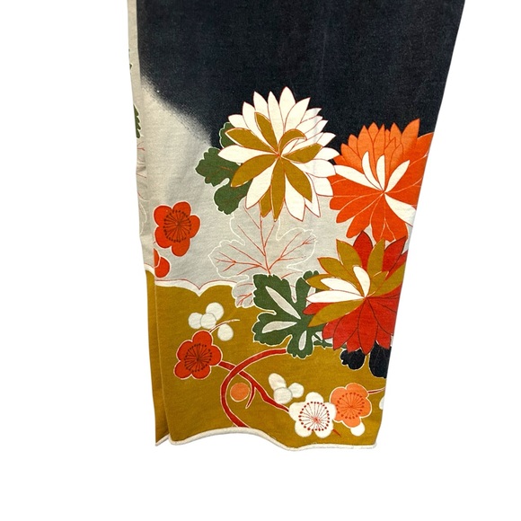 Y2K lucky brand L-XL sweatpants cropped floral graphic boho wide leg vintage - Picture 12 of 15